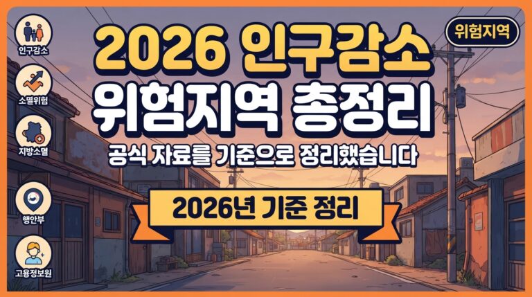 2026년 인구감소 위험지역 순위, 제대로 보는 법