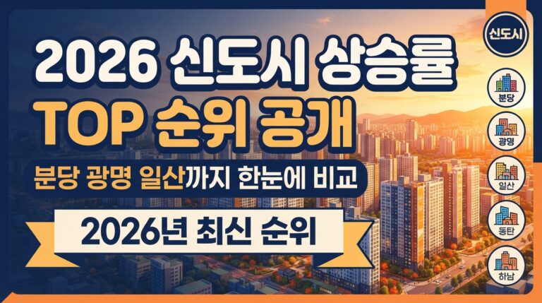 2026년 신도시 집값 상승률 순위 총정리