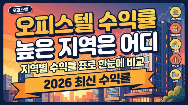 2026년 오피스텔 임대수익률 높은 지역 총정리