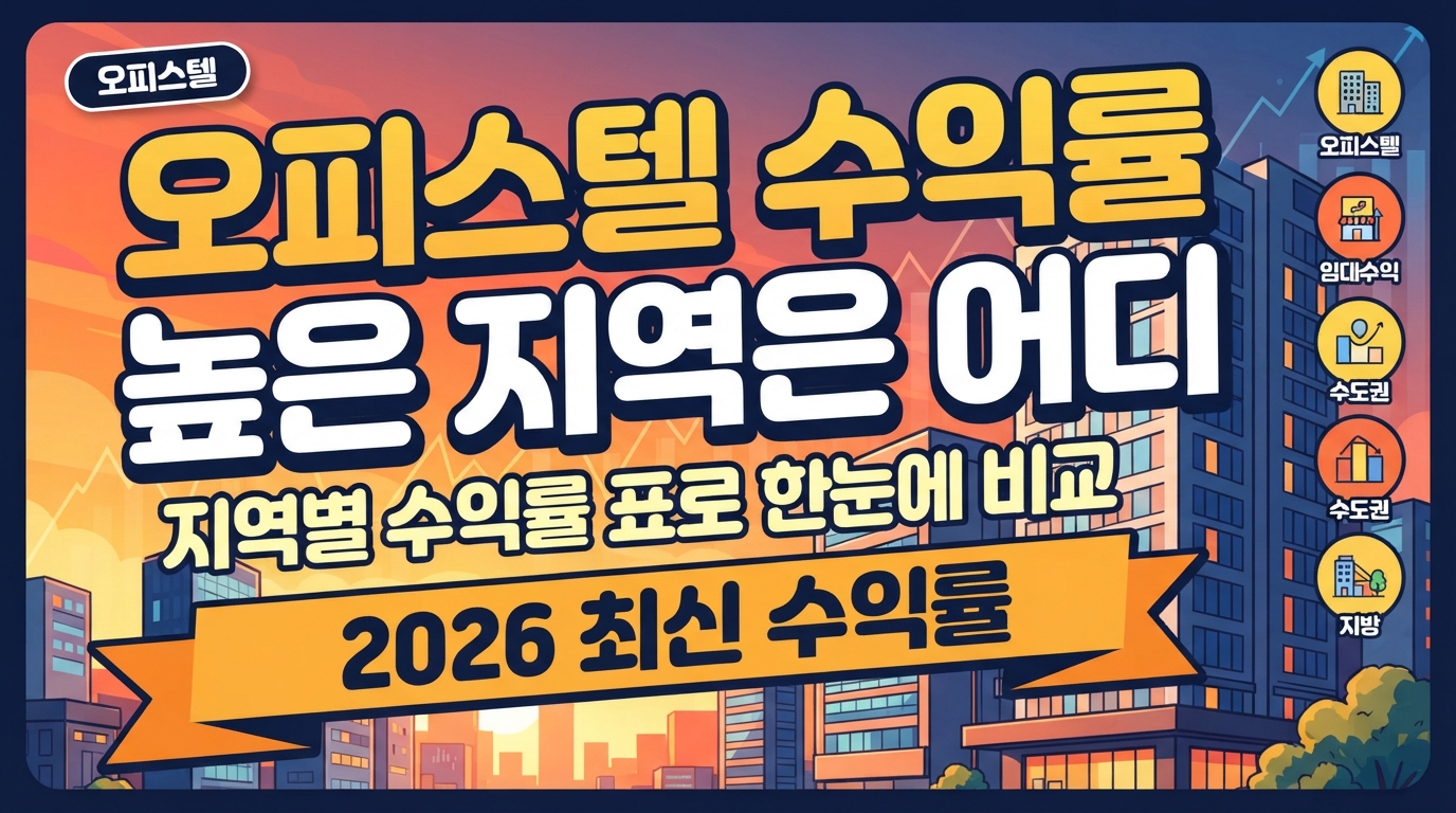 2026년 오피스텔 임대수익률 높은 지역 총정리