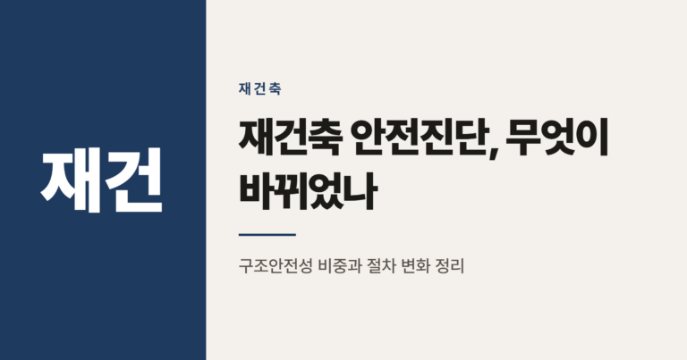 재건축 안전진단 완화, 우리 아파트도 해당될까