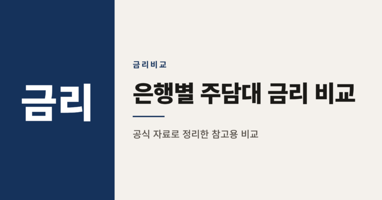 2026년 은행별 주택담보대출 금리 비교 참고 순위