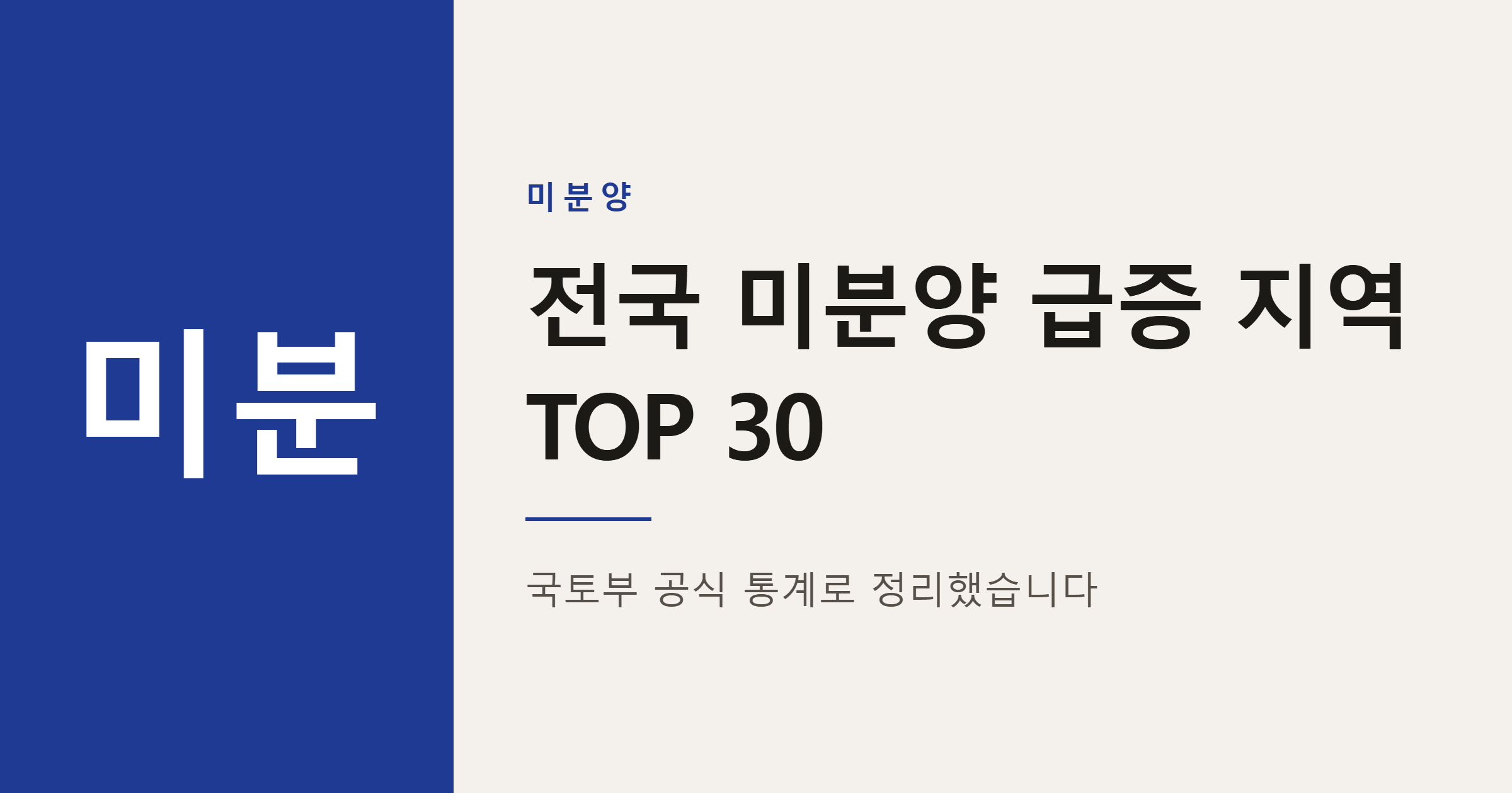 2026년 미분양 급증 지역 TOP30 참고 정리