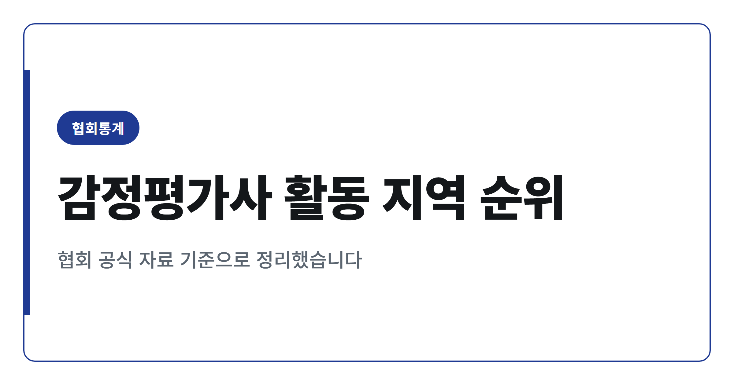 2026년 감정평가사 활동 지역 순위 TOP 10