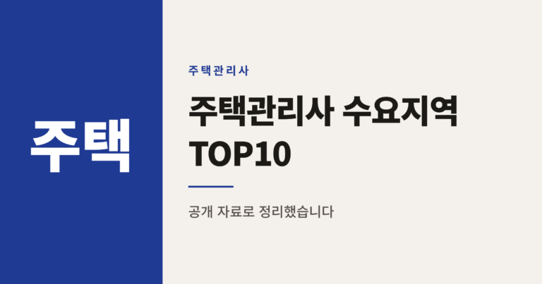 2026년 주택관리사 수요 많은 지역 순위 TOP 10