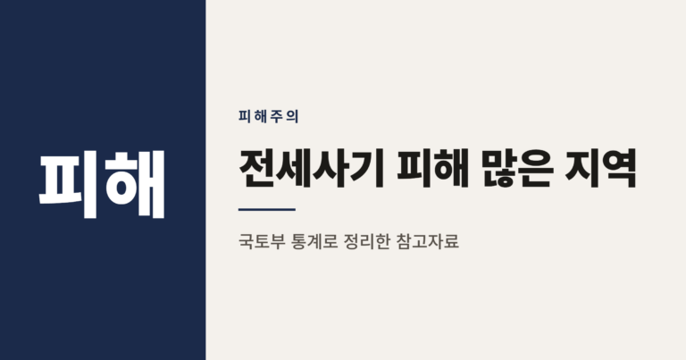 2026년 전세사기 피해 지역 순위 TOP 30 정리